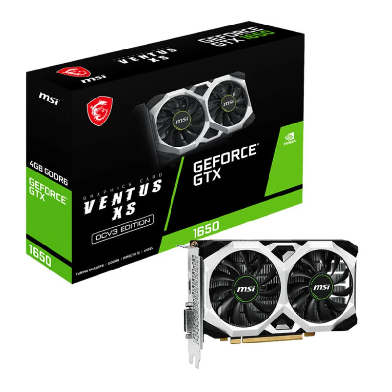 MSI GeForce GTX 1650 D6 Ventus XS OCV3 4GB Graphics Card - كرت الشاشة